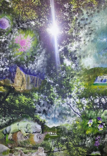 Peinture intitulée "NATURE VER TE von O…" par Omsurya Sandra Inti Ruphay, Œuvre d'art originale, Acrylique