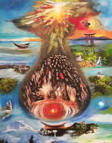 Malerei mit dem Titel "IN VERBUNDENHEIT -…" von Omsurya Sandra Inti Ruphay, Original-Kunstwerk, Acryl