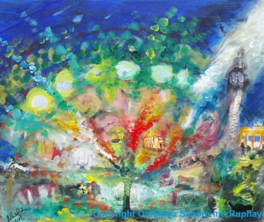 Painting titled "COSMIC TREE" by Omsurya Sandra Inti Ruphay, Original Artwork, Acrylic