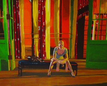 Malerei mit dem Titel "The tango dancer" von Ludovic Jaccoud, Original-Kunstwerk, Acryl