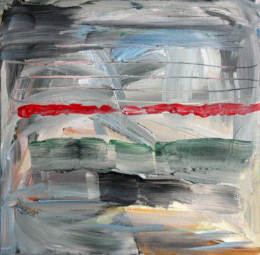Painting titled "RED HORIZON" by Ona Lodge, Original Artwork, Acrylic