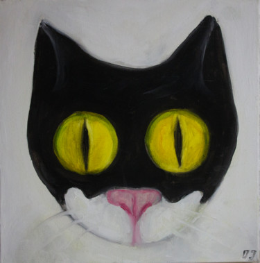 Painting titled "CAT BATMAN" by Ona Lodge, Original Artwork, Oil
