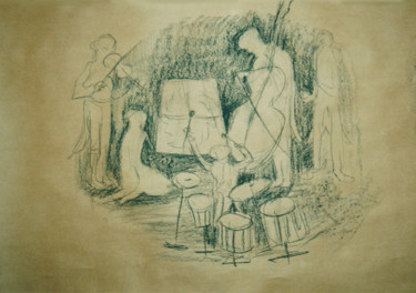 Drawing titled "RITUALS II" by Ona Lodge, Original Artwork, Charcoal