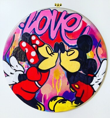Peinture intitulée "Mickey Lover" par Onekize, Œuvre d'art originale, Bombe aérosol