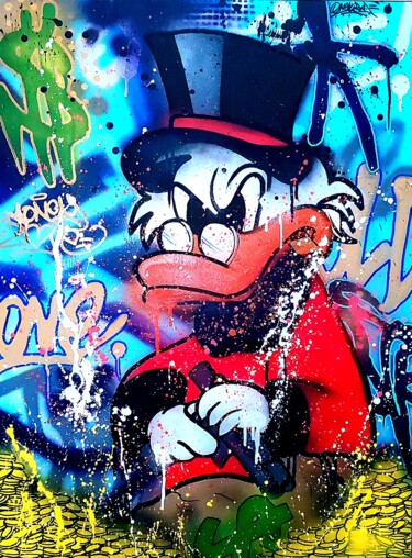 Peinture intitulée "Money Duck" par Onekize, Œuvre d'art originale, Acrylique Monté sur Châssis en bois