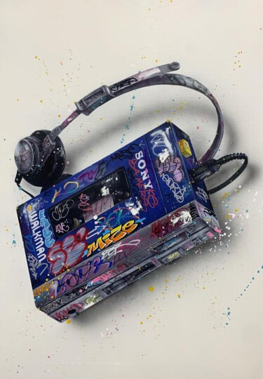 "Walkman" başlıklı Tablo Onemizer tarafından, Orijinal sanat, Sprey boya Ahşap Sedye çerçevesi üzerine monte edilmiş
