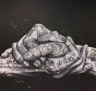 Painting titled "Unity" by Onemizer, Original Artwork, Acrylic Mounted on Wood Stretcher frame