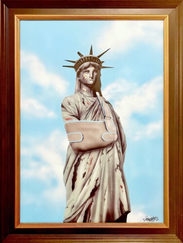 Painting titled "Statue of Liberty" by Onemizer, Original Artwork, Acrylic