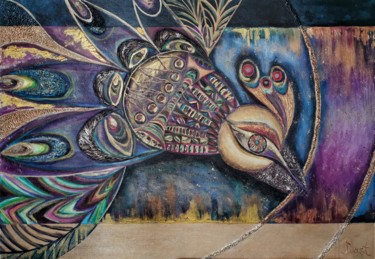 Картина под названием "PHOENIX" - Anastasia Lesyuk, Подлинное произведение искусства, Акрил Установлен на Деревянная рама дл…