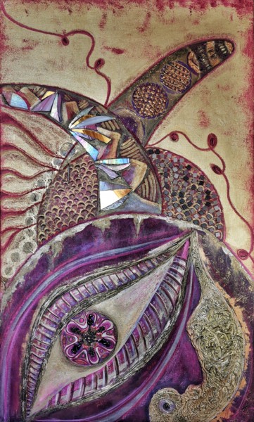 "Baby elephant" Painting titled ""Baby elephant"" by Anastasia Lesyuk, Original Art, Acrylic Mounted on Wood Panel