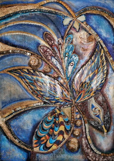 Картина под названием ""Sudanese starling"" - Anastasia Lesyuk, Подлинное произведение искусства, Акрил Установлен на Деревя…