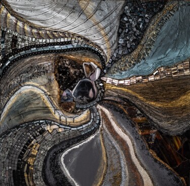 Painting titled ""Depth"" by Anastasia Lesyuk, Original Artwork, Mosaic Mounted on Other rigid panel
