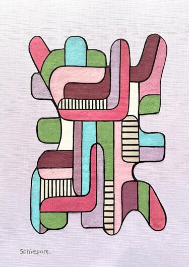 Peinture intitulée "Abstractif 3" par Onurb Napeihcs, Œuvre d'art originale, Acrylique Monté sur Autre panneau rigide