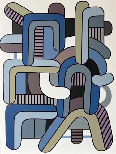 Tekening getiteld "Abstractif 5" door Onurb Napeihcs, Origineel Kunstwerk, Acryl Gemonteerd op Andere stijve panelen
