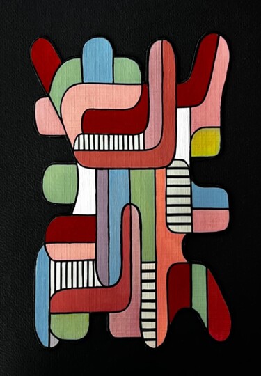 Malerei mit dem Titel "Abstractif 7" von Onurb Napeihcs, Original-Kunstwerk, Acryl Auf Andere starre Platte montiert