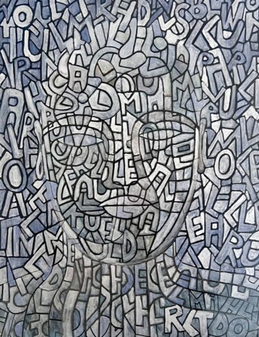 Pintura titulada "Lettres ouvertes" por Onurb Napeihcs, Obra de arte original, Acrílico Montado en Bastidor de camilla de ma…