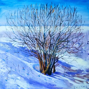 Картина под названием "Дерево" - Георгий Поляков, Подлинное произведение искусства, Масло Установлен на Деревянная рама для…