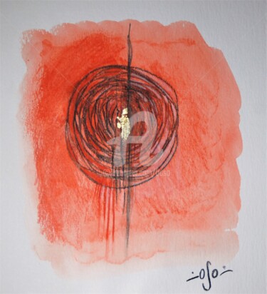 Painting titled "Fragment 7" by Oso, Original Artwork, Watercolor