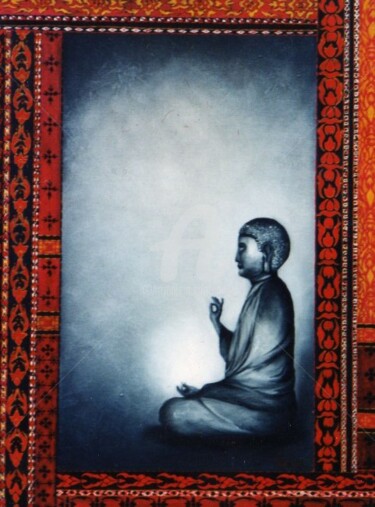 Peinture intitulée "en méditation" par Florence. Oosth, Œuvre d'art originale, Huile