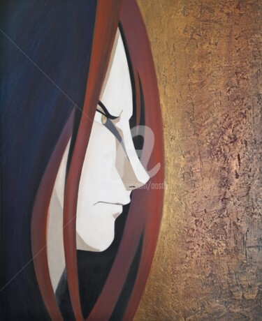Painting titled "Orochimaru" by Florence. Oosth, Original Artwork, Oil Mounted on Wood Stretcher frame