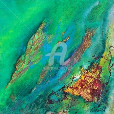 Peinture intitulée "abstrait vert" par Florence. Oosth, Œuvre d'art originale