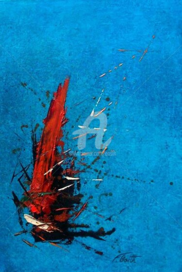 Malerei mit dem Titel "voile rouge" von Florence. Oosth, Original-Kunstwerk, Öl