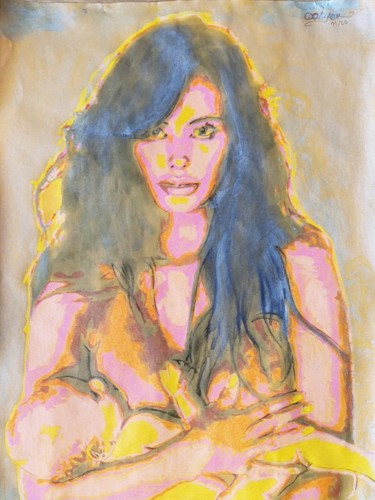 Peinture intitulée "Amanda Rodriguez" par Ootyer, Œuvre d'art originale, Encre