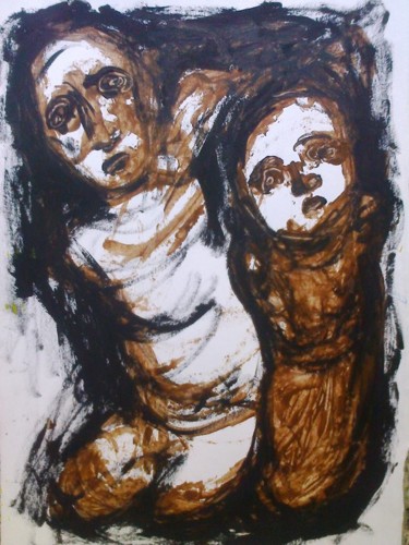 "father and son" başlıklı Tablo Müge Olçum tarafından, Orijinal sanat, Akrilik
