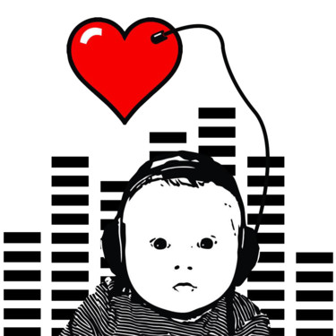 Drawing titled "Heart Beat Baby" by Opelmendoza, Original Artwork, Digital Photography