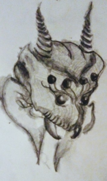 Dessin intitulée "Au royaume des arai…" par Minnie House, Œuvre d'art originale, Crayon