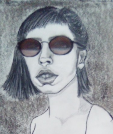 Dessin intitulée "Autoportrait" par Minnie House, Œuvre d'art originale, Crayon