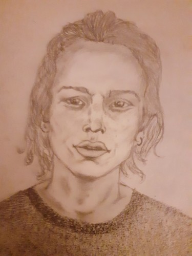 Drawing titled "Inconnu" by Minnie House, Original Artwork, Pencil