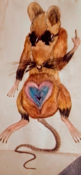 Disegno intitolato "Trèfle attitude" da Minnie House, Opera d'arte originale, Acquarello