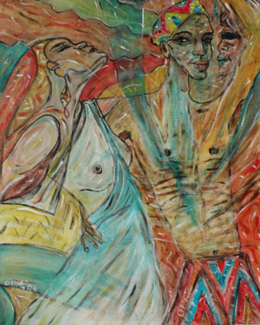 Painting titled "Dance" by Ophélie Bonheme, Original Artwork, Oil