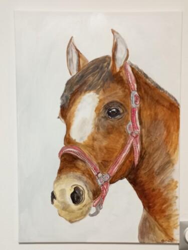 Painting titled "Little poney" by Ophelie Caze, Original Artwork, Acrylic Mounted on Wood Stretcher frame