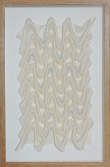 Arte textil titulada "L'écume" por Ophie, Obra de arte original, Bordado
