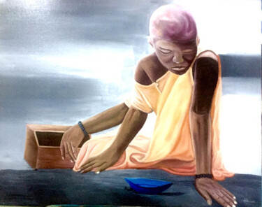 Peinture intitulée "Na motoki" par Ophir Olela, Œuvre d'art originale, Acrylique