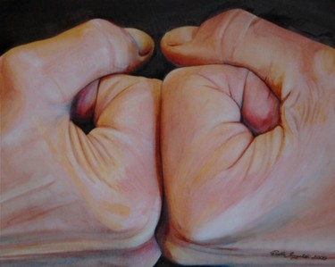 Painting titled "fists" by Paola Angelotti, Original Artwork, Oil