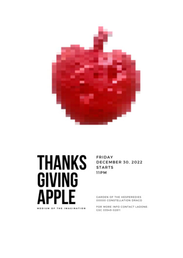 Digitale Kunst mit dem Titel "Thanks giving apple" von Opillac, Original-Kunstwerk, Digitale Malerei