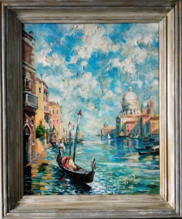 Painting titled "The Grand canal Ven…" by Oplyart Pavlova, Original Artwork, Acrylic