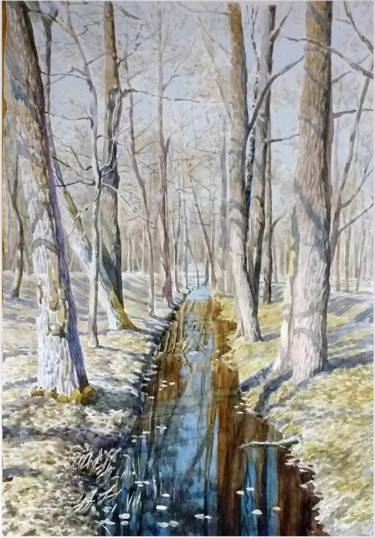 Pintura intitulada "Сестрорецк. Парк Ду…" por Aleksei Stepankov, Obras de arte originais, Aquarela