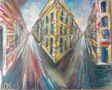Картина под названием "Улица" - Sasha Neschastnova, Подлинное произведение искусства, Масло