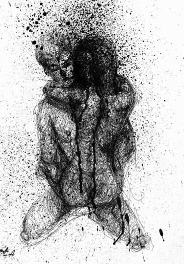 Рисунок под названием "In love -10  (only…" - Sasha Neschastnova, Подлинное произведение искусства, Гелевая ручка
