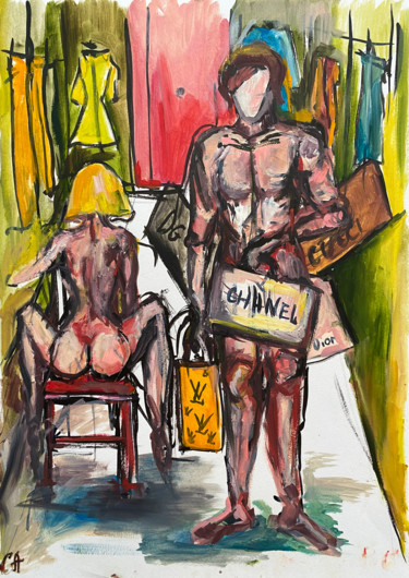 Malerei mit dem Titel "ladies' man" von Sasha Neschastnova, Original-Kunstwerk, Öl