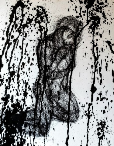 Desenho intitulada "In love -30" por Sasha Neschastnova, Obras de arte originais, Caneta de gel