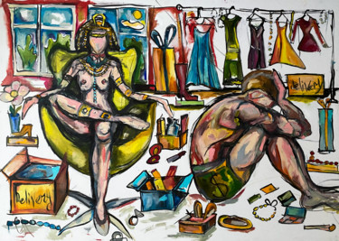 제목이 "Cleopatra on quaran…"인 미술작품 Sasha Neschastnova로, 원작, 기름