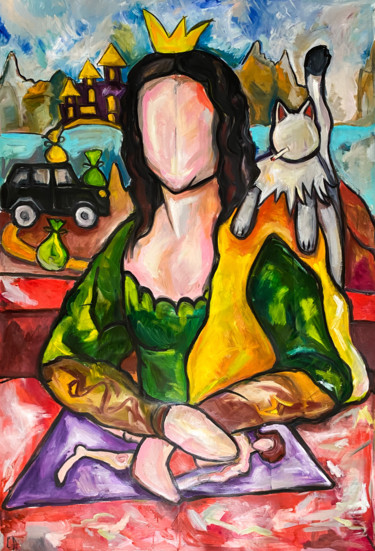 Pintura titulada "Mona Lisa waiting f…" por Sasha Neschastnova, Obra de arte original, Oleo