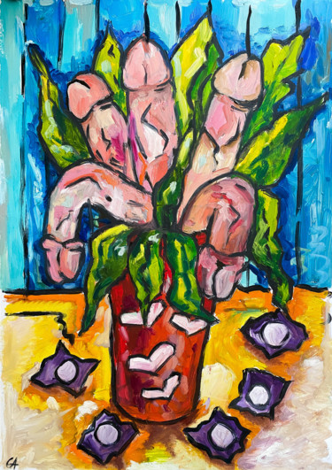 Painting titled "Bouquet" by Sasha Neschastnova, Original Artwork, Oil