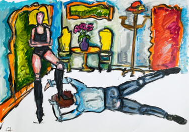 Schilderij getiteld "Real woman" door Sasha Neschastnova, Origineel Kunstwerk, Olie