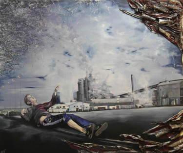 Peinture intitulée ""le là de l'être au…" par Ôr Orosco, Œuvre d'art originale, Acrylique